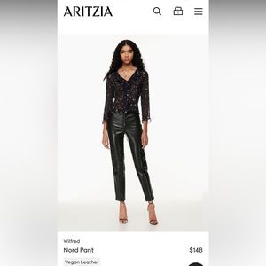 Aritzia Wilfred Nord vegan leather pants size 4